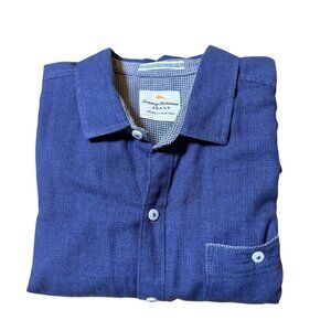 Tommy Bahama Jeans Island Crafted Button Down Shirt Mens Size XL Dark Blue Navy